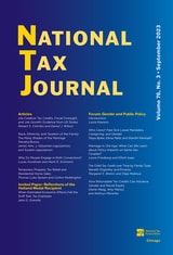 cover of National Tax Journal, volume 76 number 3 (September 2023)