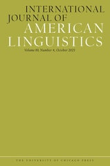 cover of International Journal of American Linguistics, volume 89 number 4 (October 2023)