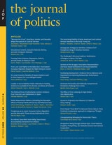 cover of The Journal of Politics, volume 85 number 4 (October 2023)