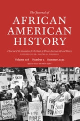 cover of The Journal of African American History, volume 108 number 3 (Summer 2023)