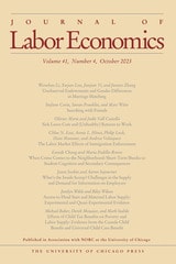cover of Journal of Labor Economics, volume 41 number 4 (October 2023)