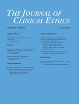 cover of The Journal of Clinical Ethics, volume 34 number 4 (Winter 2023)