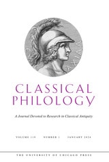 cover of Classical Philology, volume 119 number 1 (January 2024)