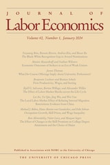 cover of Journal of Labor Economics, volume 42 number 1 (January 2024)