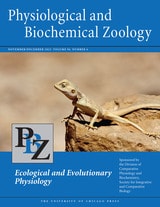 cover of Physiological and Biochemical Zoology, volume 96 number 6 (November/December 2023)