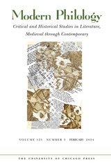 cover of Modern Philology, volume 121 number 3 (February 2024)