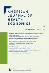 cover of American Journal of Health Economics, volume 10 number 1 (Winter 2024)