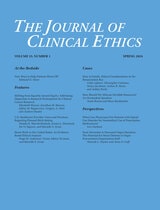 cover of The Journal of Clinical Ethics, volume 35 number 1 (Spring 2024)