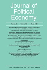 cover of Journal of Political Economy, volume 132 number 3 (March 2024)