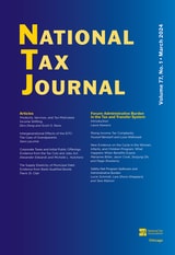 cover of National Tax Journal, volume 77 number 1 (March 2024)