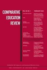 cover of Comparative Education Review, volume 68 number 1 (February 2024)
