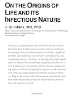 cover of On the Origins of Life and Its Infectious Nature: Life in a Cosmic Context