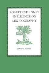 cover of Robert Estienne's Influence on Lexicography
