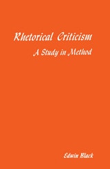 cover of Rhetorical Criticism: A Study In Method
