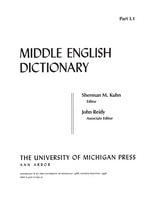 cover of Middle English Dictionary: I.1