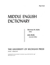 cover of Middle English Dictionary: M.1