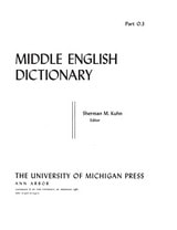 cover of Middle English Dictionary: O.3
