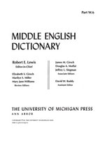 cover of Middle English Dictionary: W.6