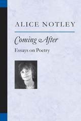cover of Coming After: Essays on Poetry