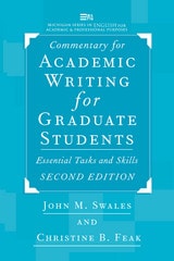 cover of Commentary for Academic Writing for Graduate Students, 2d ed.: Essential Tasks and Skills