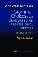 cover of Answer Key for Grammar Choices for Graduate and Professional Writers, Second Edition