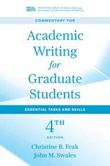 cover of Commentary for Academic Writing for Graduate Students: Essential Tasks and Skills