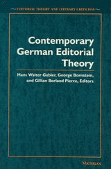 cover of Contemporary German Editorial Theory