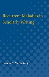 cover of Recurrent Maladies in Scholarly Writing