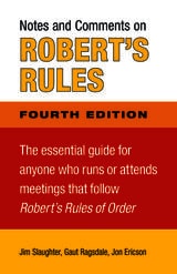 cover of Notes and Comments on Robert's Rules, Fourth Edition
