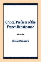 cover of Critical Prefaces of the French Renaissance