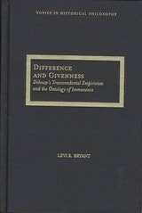 cover of Difference and Givenness: Deleuze's Transcendental Empiricism and the Ontology of Immanence