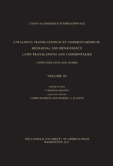 cover of Catalogus Translationum et Commentariorum, Volume 9