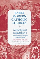 cover of Metaphysical Disputation II: On the Essential Concept or Concept of Being