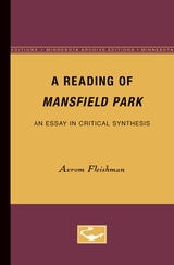 cover of A Reading of Mansfield Park: An Essay in Critical Synthesis