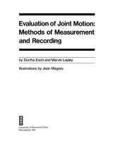 cover of Evaluation Of Joint Motion: Methods of Measurement and Recording