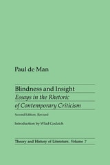 cover of Blindness and Insight: Essays in the Rhetoric of Contemporary Criticism