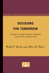 cover of Decisions for Tomorrow: Plans of High School Seniors for after Graduation