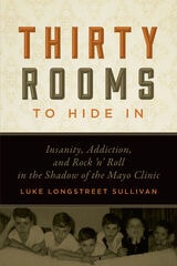cover of Thirty Rooms to Hide In: Insanity, Addiction, and Rock ‘n’ Roll in the Shadow of the Mayo Clinic