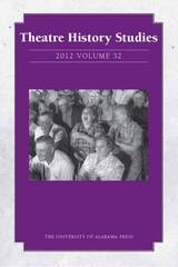 cover of Theatre History Studies 2012, Vol. 32