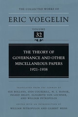cover of Theory of Governance and Other Miscellaneous Papers, 1921-1938 (CW32)