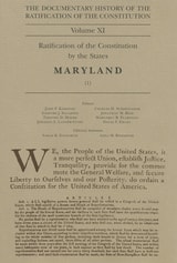 cover of The Documentary History of the Ratification of the Constitution, Volume 11: Ratification of the Constitution by the States, Maryland, No. 1