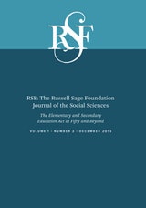 cover of RSF: The Russell Sage Foundation Journal of the Social Sciences: The Elementary and Secondary Education Act at Fifty and Beyond