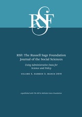 cover of RSF: The Russell Sage Foundation Journal of the Social Sciences: Using Administrative Data for Science and Policy