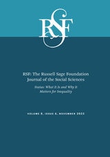 cover of RSF: The Russell Sage Foundation Journal of the Social Sciences: Status: What Is It and Why It Matters for Inequality