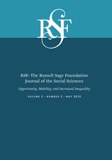 cover of RSF: The Russell Sage Foundation Journal of the Social Sciences: Opportunity, Mobility, and Increased Inequality