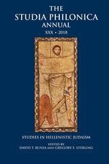 cover of The Studia Philonica Annual XXX, 2018: Studies in Hellenistic Judaism