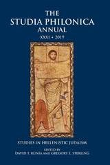 cover of The Studia Philonica Annual XXXI, 2019: Studies in Hellenistic Judaism