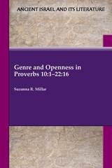 cover of Genre and Openness in Proverbs 10:1-22:16