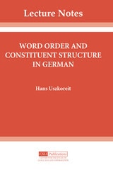 cover of Word Order and Constituent Structure in German