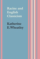 cover of Racine and English Classicism
